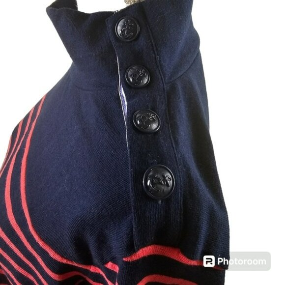 J. Crew Nautical Theme Striped Mock Turtleneck Sweater in Medium - Picture 8 of 12
